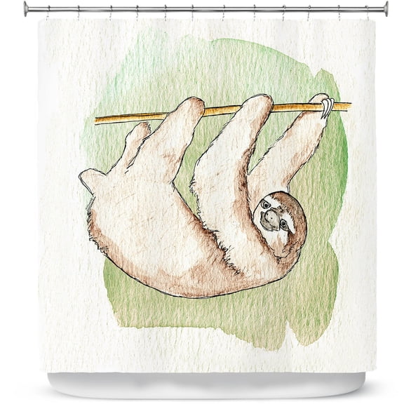 Shower Curtains 70" x 84" from DiaNoche Designs by Marley Ungaro - Sloth