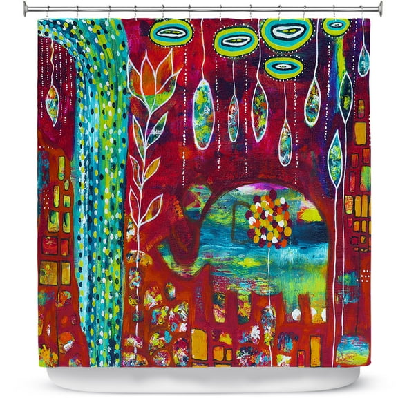 Shower Curtains 70" x 84" from DiaNoche Designs by Michele Fauss - Elephants Eden