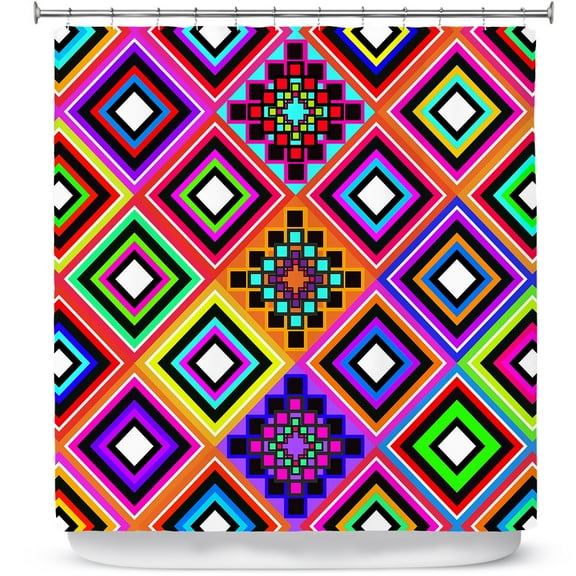 Shower Curtains 70" x 84" from DiaNoche Designs by Organic Saturation - Fiesta Native Inspired