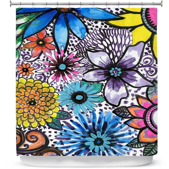 Shower Curtains 70" x 84" from DiaNoche Designs by Robin Mead - Flower Pop