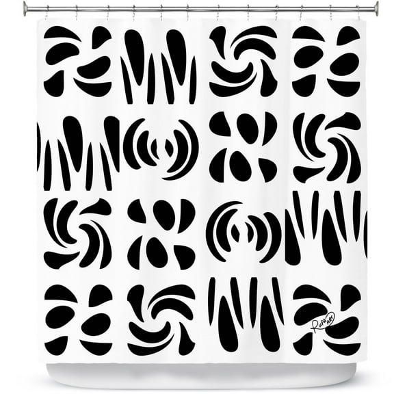 Shower Curtains 70" x 84" from DiaNoche Designs by Ruth Palmer - Fun Black White