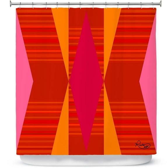 Shower Curtains 70" x 84" from DiaNoche Designs by Ruth Palmer - Orange Pink and Yellow VI