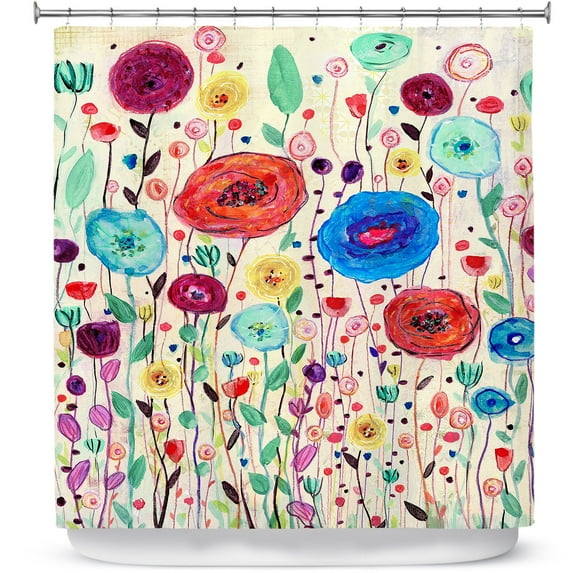 Shower Curtains 70" x 84" from DiaNoche Designs by Sascalia - Blushing Blooms Version 3