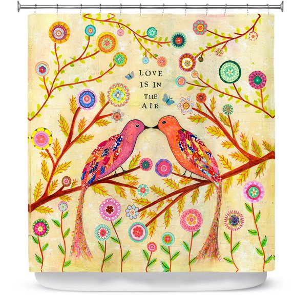 Shower Curtains 70" x 84" from DiaNoche Designs by Sascalia - Love Birds
