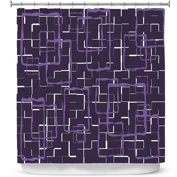 Shower Curtains 70" x 84" from DiaNoche Designs by Susie Kunzelman - Geometrics Plum