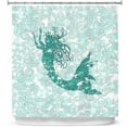 thumbnail image 1 of Shower Curtains 70" x 84" from DiaNoche Designs by Susie Kunzelman - Mermaid Ribbons Aquamarine, 1 of 1