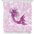 thumbnail image 1 of Shower Curtains 70" x 84" from DiaNoche Designs by Susie Kunzelman - Mermaid Ribbons Pink, 1 of 1