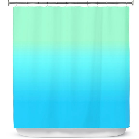 Shower Curtains 70" x 84" from DiaNoche Designs by Susie Kunzelman - Ombre Turquoise Mint Blue