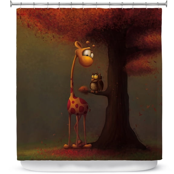 Shower Curtains 70" x 84" from DiaNoche Designs by Tooshtoosh - Autumn Giraffe