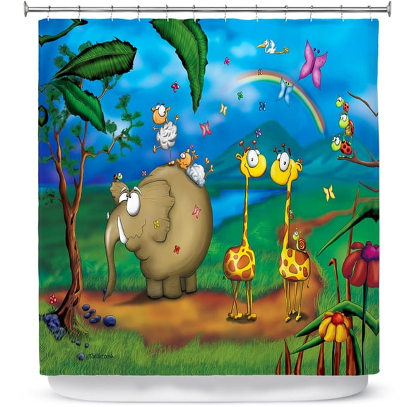 Shower Curtains 70" x 84" from DiaNoche Designs by Tooshtoosh - Jungle Party