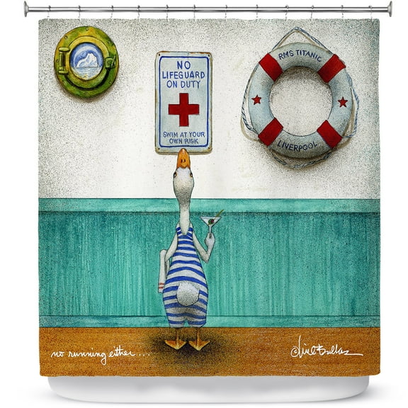 Shower Curtains 70" x 84" from DiaNoche Designs by Will Bullas - No Running Either