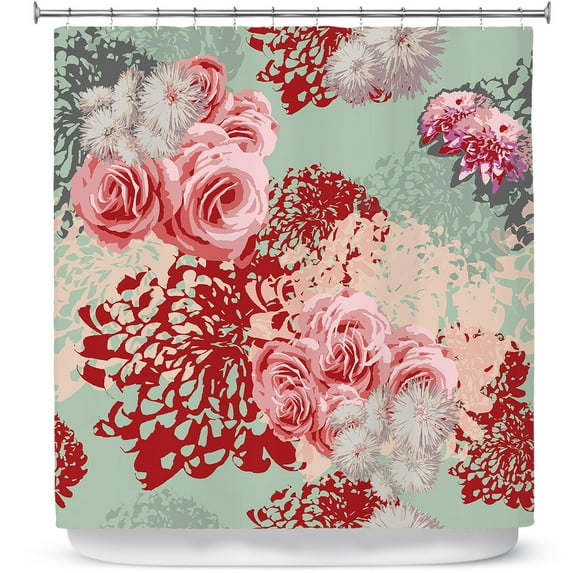 Shower Curtains 70" x 84" from DiaNoche Designs by Zara Martina - Mint Blush
