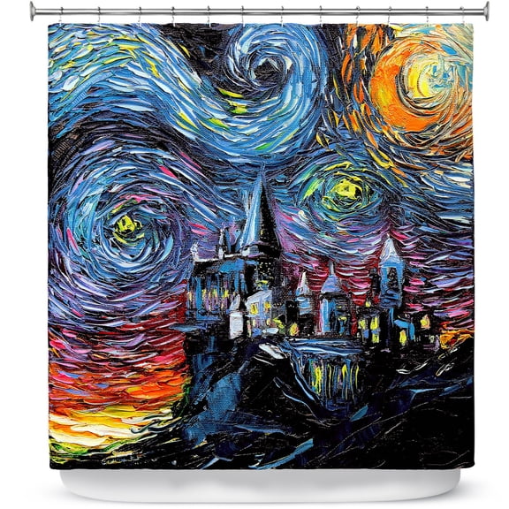 Shower Curtains 70" x 93" from DiaNoche Designs by Aja Ann - Van Gogh Hogwarts