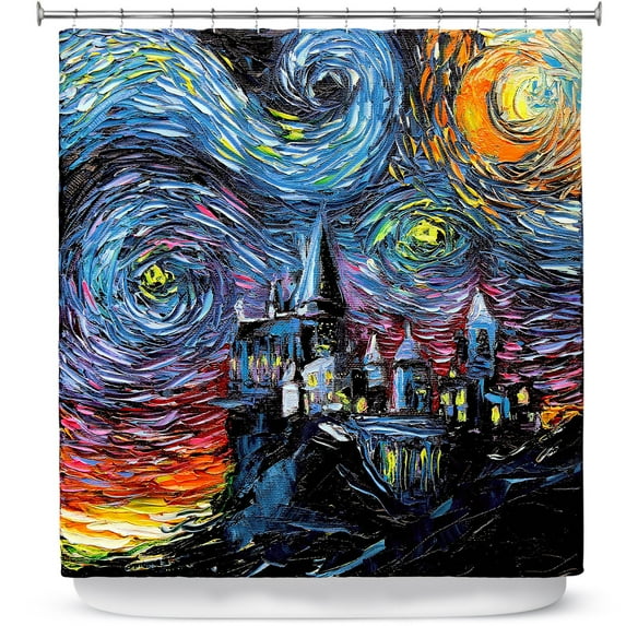Shower Curtains 70" x 93" from DiaNoche Designs by Aja Ann - Van Gogh Hogwarts