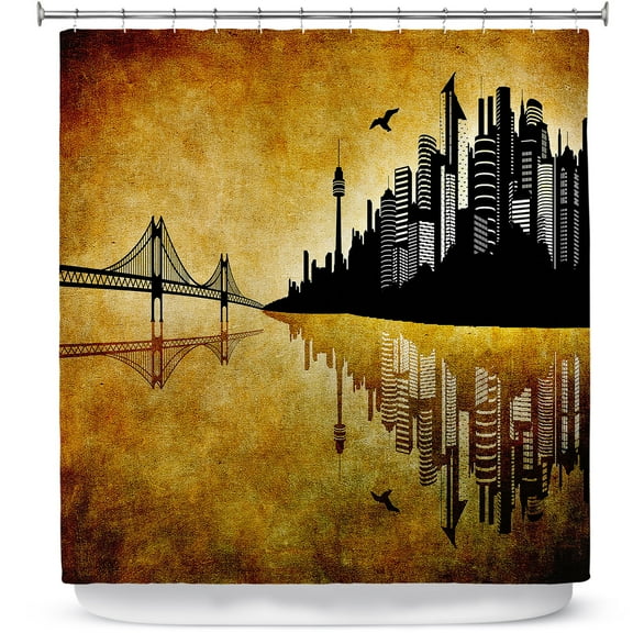 Shower Curtains 70" x 93" from DiaNoche Designs by Angelina Vick - Hubris Mankind Gold