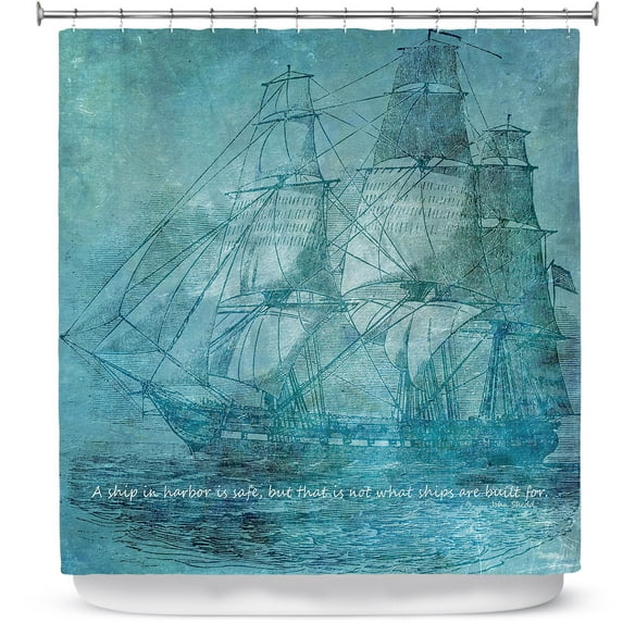Shower Curtains 70" x 93" from DiaNoche Designs by Angelina Vick - Sailboat Quote 1