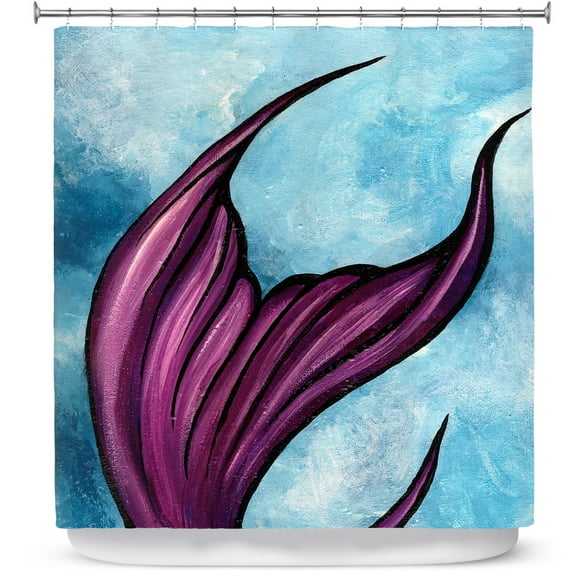 Shower Curtains 70" x 93" from DiaNoche Designs by Ann-Marie Cheung - Purple Tail