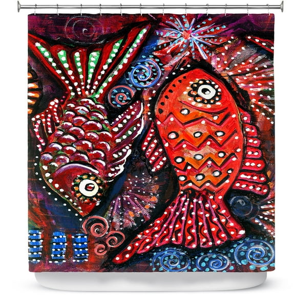 Shower Curtains 70" x 93" from DiaNoche Designs by Ann-Marie Cheung - Two Funky Fish