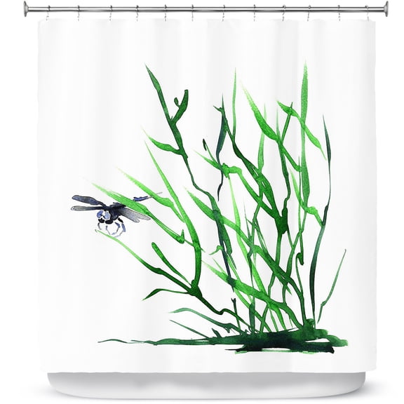 Shower Curtains 70" x 93" from DiaNoche Designs by Brazen Design Studio - Dragonfly Grass