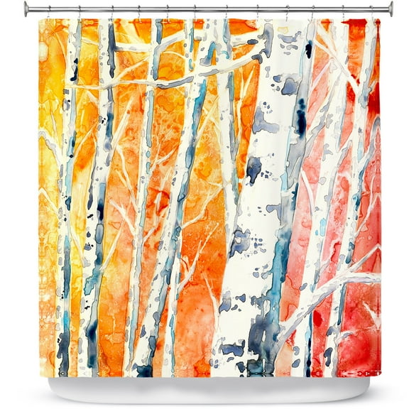 Shower Curtains 70" x 93" from DiaNoche Designs by Brazen Design Studio - Falling For Colour Birch Trees