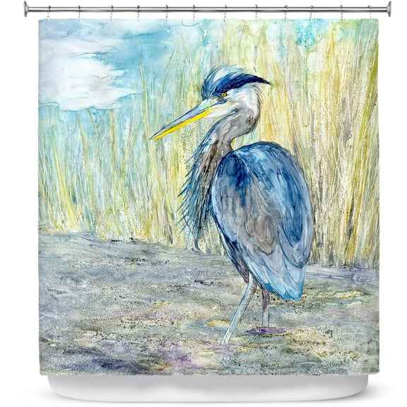 Shower Curtains 70" x 93" from DiaNoche Designs by Brazen Design Studio - Great Blue Heron
