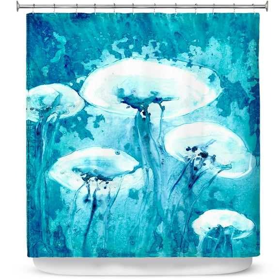 Shower Curtains 70" x 93" from DiaNoche Designs by Brazen Design Studio - Luminous Jelly Fish