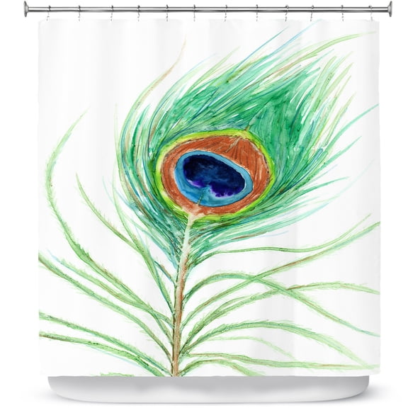 Shower Curtains 70" x 93" from DiaNoche Designs by Brazen Design Studio - Peacock Feather