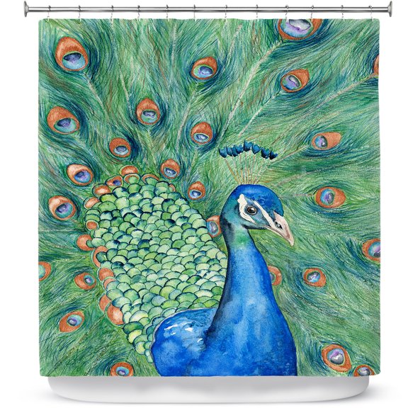 Shower Curtains 70" x 93" from DiaNoche Designs by Brazen Design Studio - Splendor Peacock