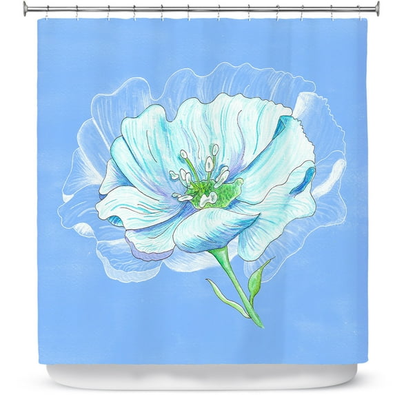 Shower Curtains 70" x 93" from DiaNoche Designs by Catherine Holcombe - Blue Flower