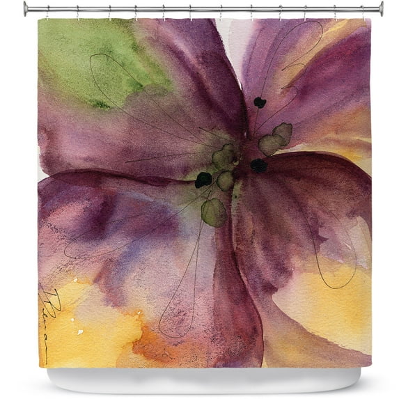 Shower Curtains 70" x 93" from DiaNoche Designs by Dawn Derman - Pansy III
