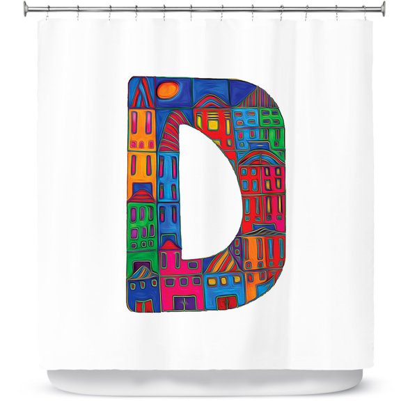 Shower Curtains 70" x 93" from DiaNoche Designs by Dora Ficher - Alphabet Letter D
