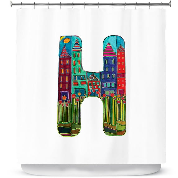 Shower Curtains 70" x 93" from DiaNoche Designs by Dora Ficher - Alphabet Letter H