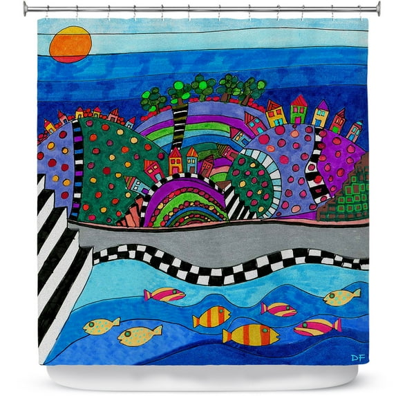 Shower Curtains 70" x 93" from DiaNoche Designs by Dora Ficher - Colorful Hills