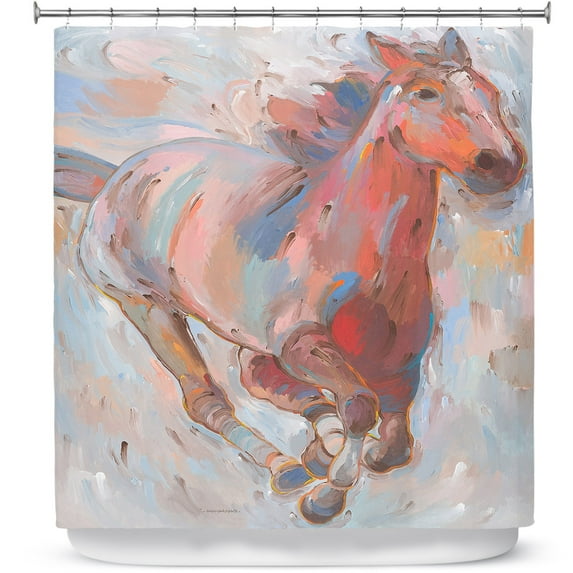 Shower Curtains 70" x 93" from DiaNoche Designs by Hooshang Khorasani - Hear the Pounding II Horses