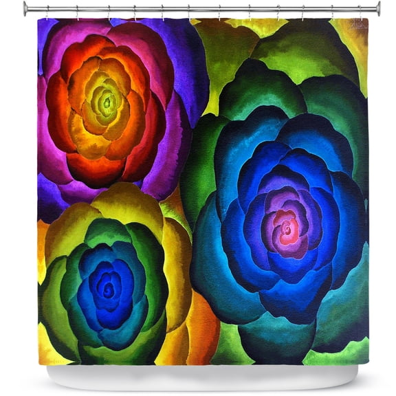 Shower Curtains 70" x 93" from DiaNoche Designs by Jennifer Baird - Joyous Flowers IV