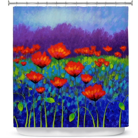 Shower Curtains 70" x 93" from DiaNoche Designs by John Nolan - Poppy Meadow