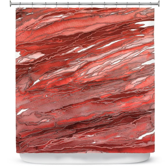 Shower Curtains 70" x 93" from DiaNoche Designs by Julia Di Sano - Agate Magic Rust Red