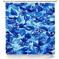 thumbnail image 1 of Shower Curtains 70" x 93" from DiaNoche Designs by Julia Di Sano - Blossoms Unchained Blue Turquoise, 1 of 1