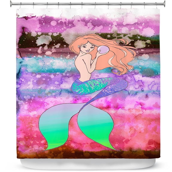 Shower Curtains 70" x 93" from DiaNoche Designs by Julia Di Sano - Mermaid Pearl 3