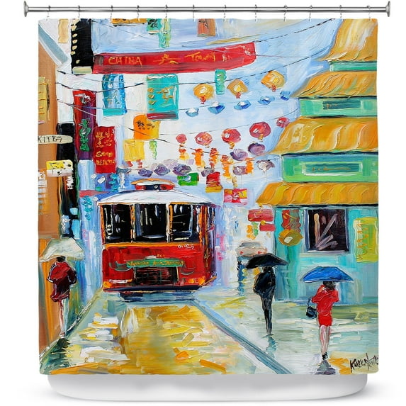 Shower Curtains 70" x 93" from DiaNoche Designs by Karen Tarlton - China Town