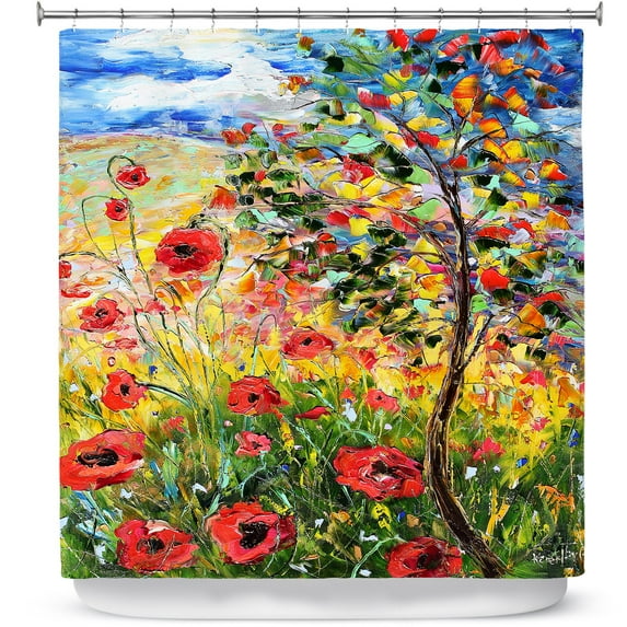 Shower Curtains 70" x 93" from DiaNoche Designs by Karen Tarlton - Provence Poppies