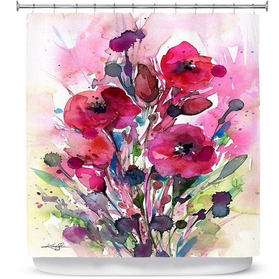 Shower Curtains 70" x 93" from DiaNoche Designs by Kathy Stanion - Floral Dreams 08
