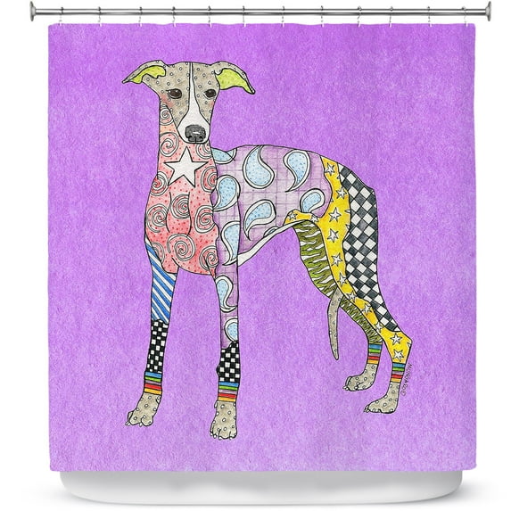 Shower Curtains 70" x 93" from DiaNoche Designs by Marley Ungaro - Greyhound Violet