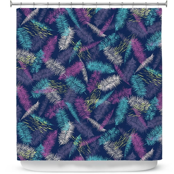 Shower Curtains 70" x 93" from DiaNoche Designs by Metka Hiti - Palm Leafs Purple