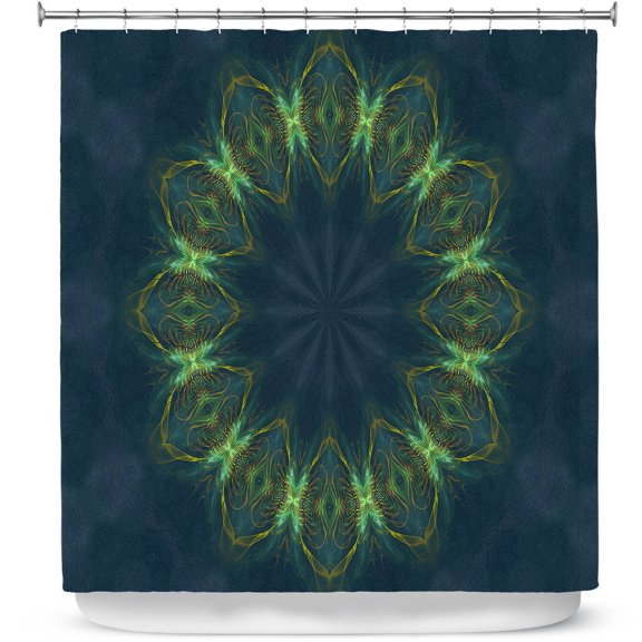Shower Curtains 70" x 93" from DiaNoche Designs by Pam Amos - Electric Vibes Green