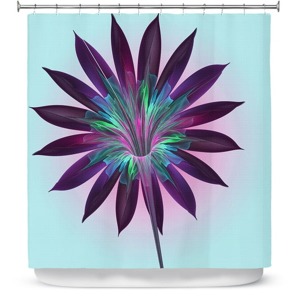 Shower Curtains 70" x 93" from DiaNoche Designs by Pam Amos - Floral Bliss Blues