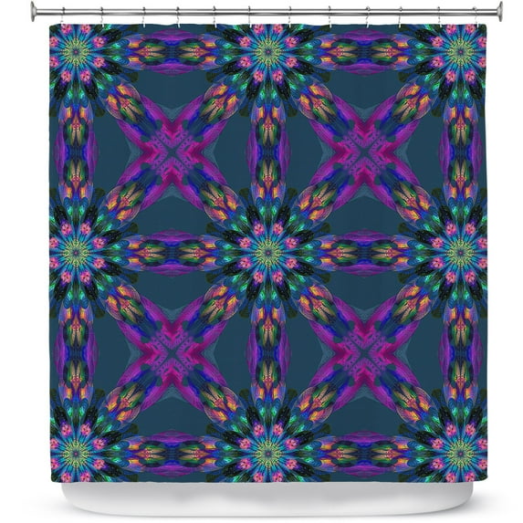 Shower Curtains 70" x 93" from DiaNoche Designs by Pam Amos - Floral Quilt