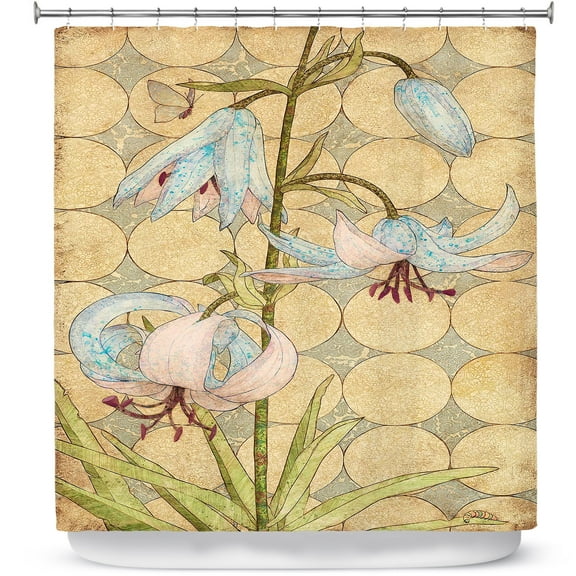 Shower Curtains 70" x 93" from DiaNoche Designs by Paper Mosaic Studio - Tiger Lily