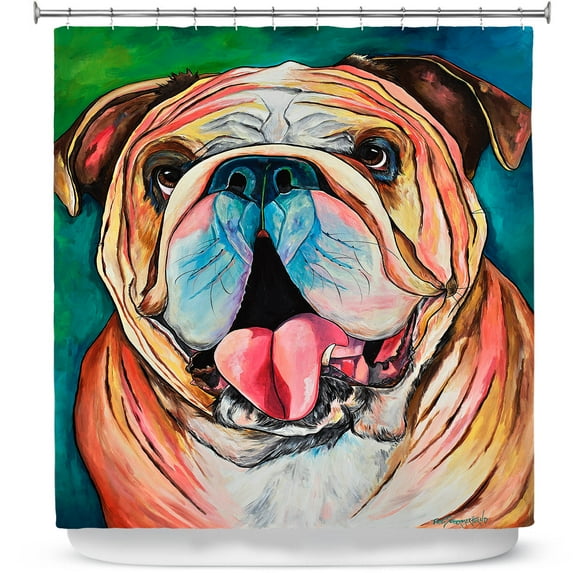 Shower Curtains 70" x 93" from DiaNoche Designs by Patti Schermerhorn - Bulldog XXOO