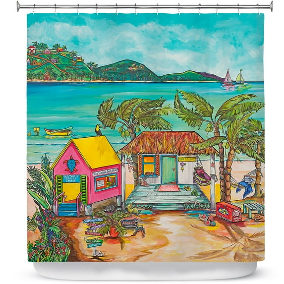 Shower Curtains 70" x 93" from DiaNoche Designs by Patti Schermerhorn - Salty Kisses Beach 2